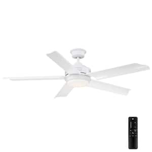 Hansfield 56 in. LED Outdoor White Ceiling Fan with Remote Control