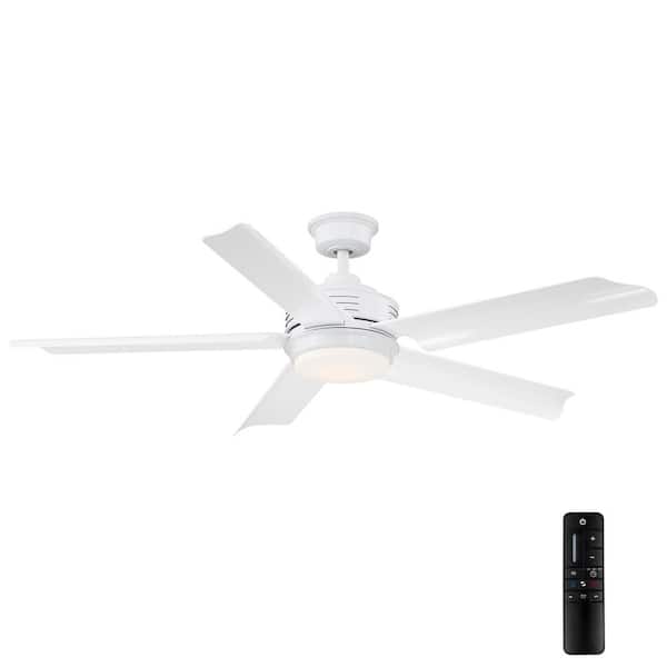 In Led Outdoor White Ceiling Fan With, Outdoor Mounted Fan Home Depot