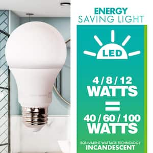 40/60/100-Watt Equivalent A19 3-Way LED Light Bulb, 2700K Soft White, 12-pack