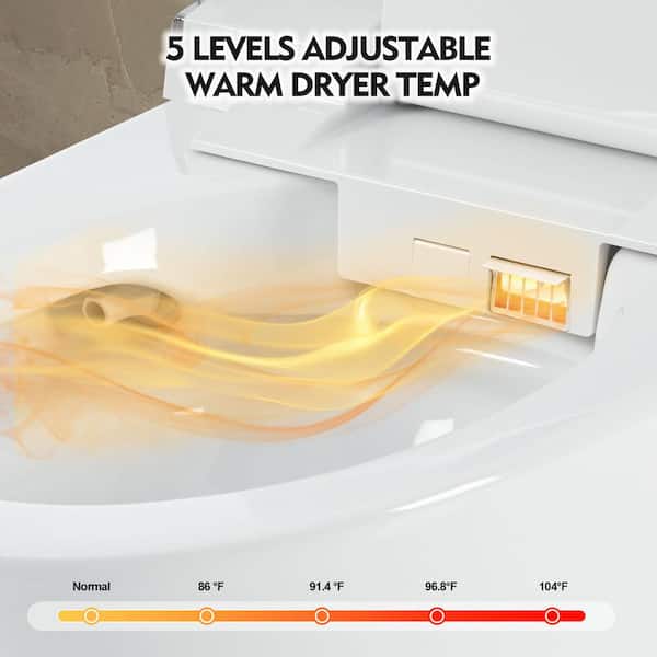 Virubi Heated Seat Smart Toilet with Remote Control and Warm Dryer