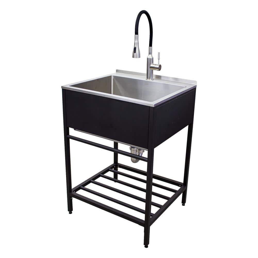 black stainless steel sink