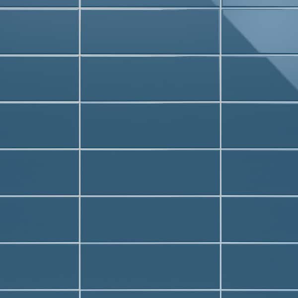 Remington Blue 3.93 in. x 11.81 in. Polished Porcelain Wall Tile (13.55 sq. ft./Case)