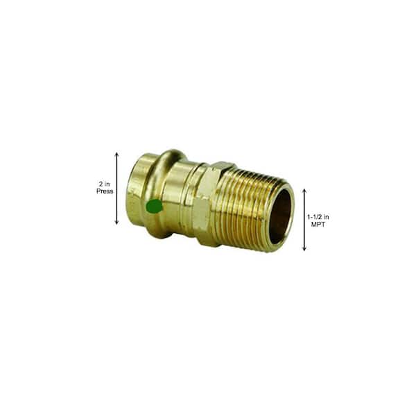 ProPress 2 in. Press x 1-1/2 in. MPT Zero-Lead Bronze Adapter