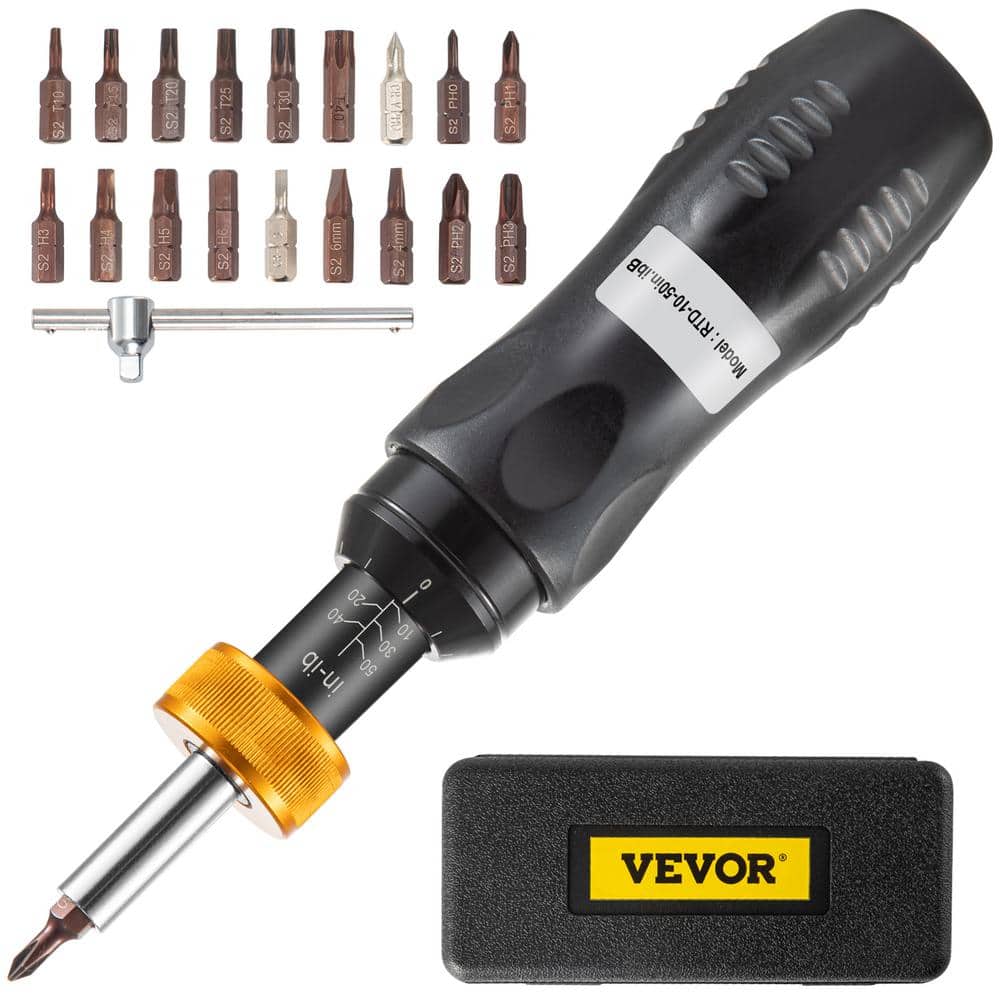 Drive 2-22 Inch Pounds Lbs, 31 Pcs Torque Screwdriver Wrench With