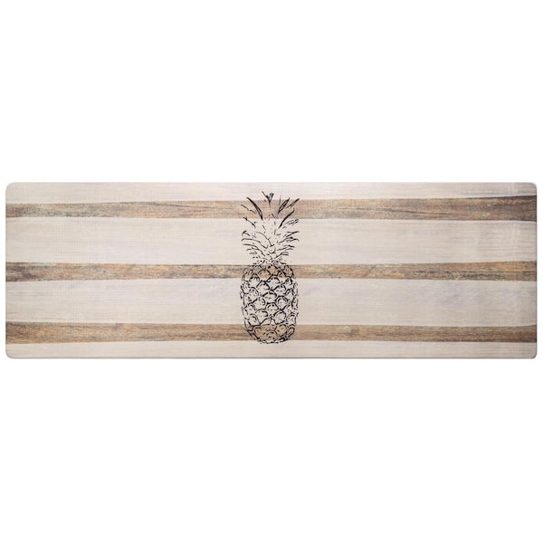 Home Dynamix Cozy Living Pineapple Beige 17.5 in. x 55 in. Anti Fatigue Kitchen Mat