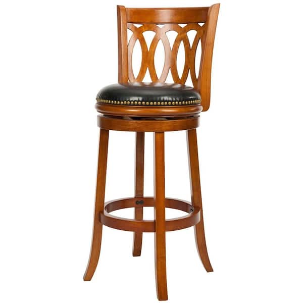 Baldwin 29 in. Dark Oak Swivel Cushioned Bar Stool