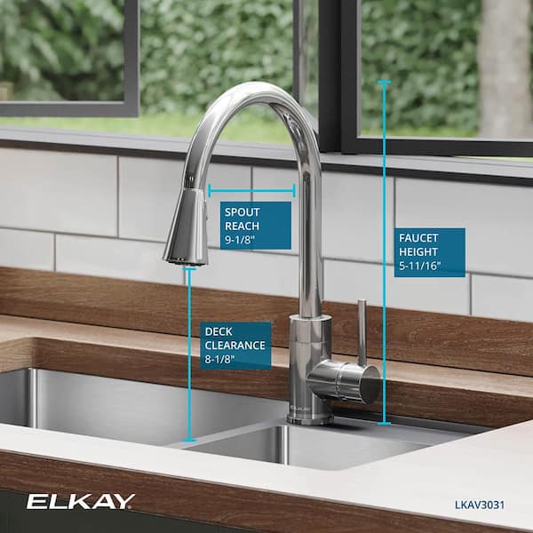 Elkay LKAV3031CR Avado Single Hole Kitchen selling Faucet with Pull-down Spray