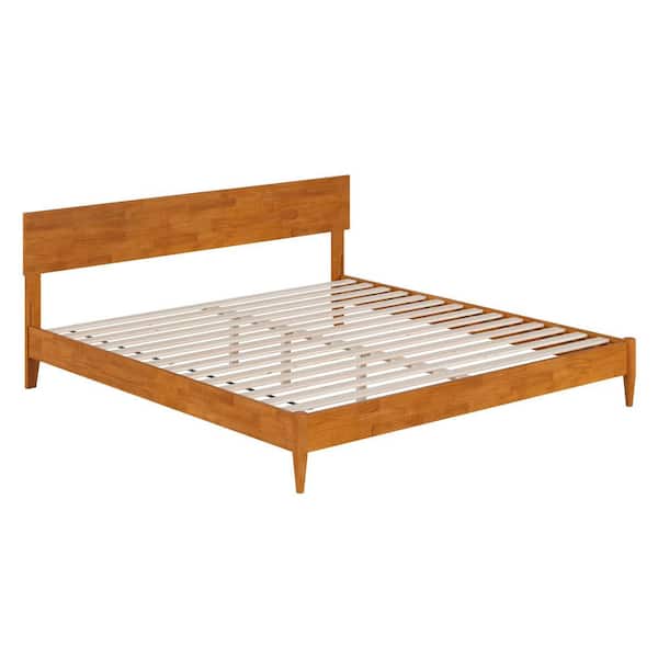 ❀aramode❀ AFI Aria Walnut Brown Solid Wood Frame Queen Modern Low