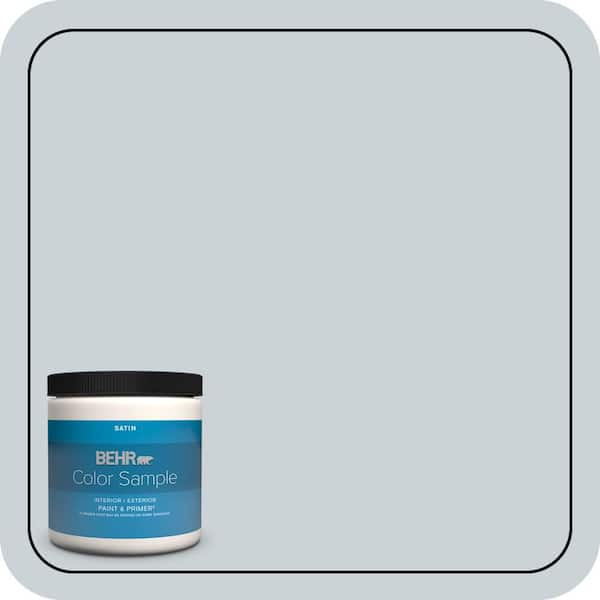 BEHR PREMIUM PLUS 8 oz. #N490-1 Absolute Zero Satin Enamel Interior/Exterior Paint & Primer Color Sample