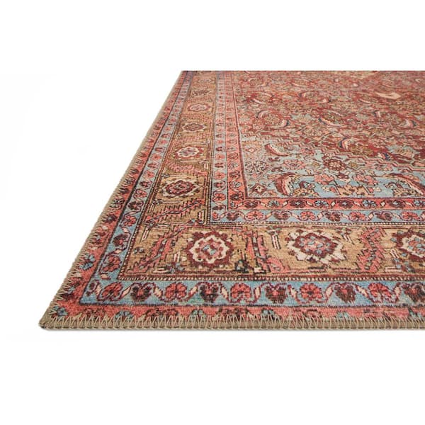 Loren Red/Multi 7 ft. 6 in. x 9 ft. 6 in. Distressed Bohemian Printed Area Rug