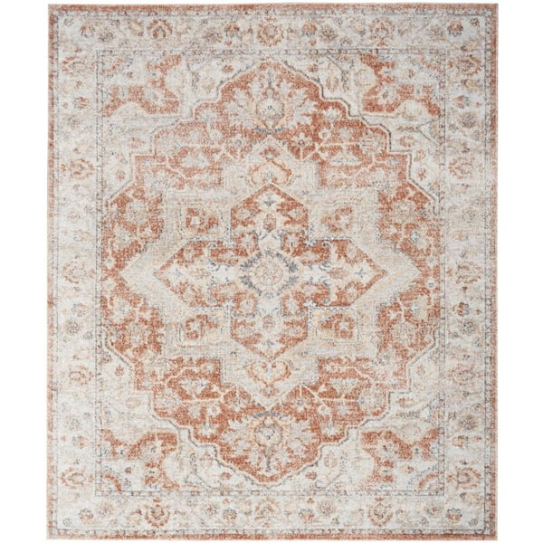 Nourison Astra Machine Washable Gold/Multicolor 9 ft. x 12 ft. Vintage Persian Traditional Area Rug