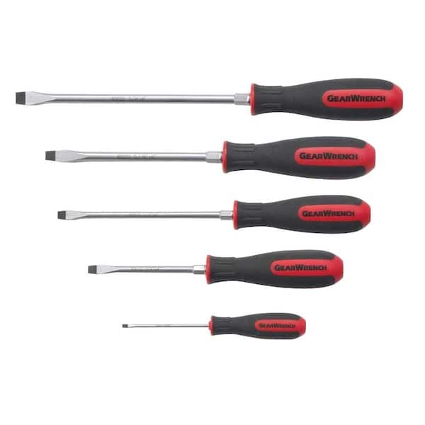 GEARWRENCH Slotted Dual Material Screwdriver Set (5-Piece)