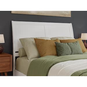 Portland in White Queen Solid Wood Sleigh Headboard with Attachable Device Charger