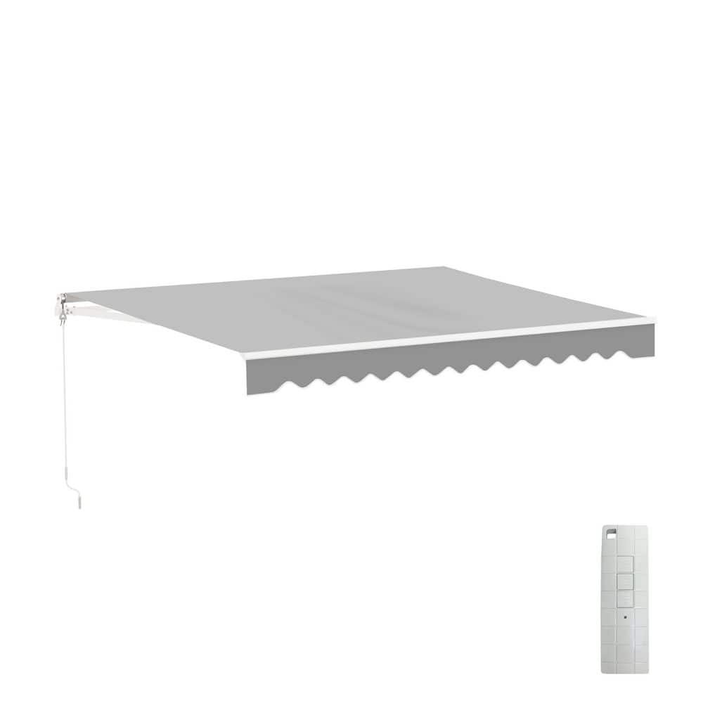 13 ft. Caribbean Polyester Motorized Retractable Patio Awning 10 ft. Projection in Silver Gray price history on PriceWatchPro