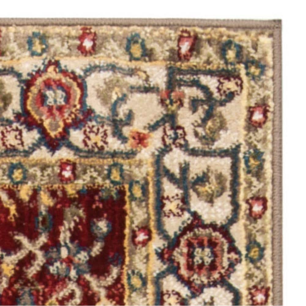 Reversible Blue Floral Easy Care Synthetic Runner Rug