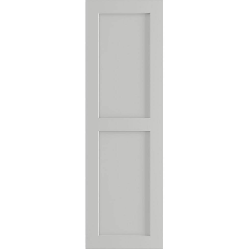 12 in. x 79 in. PVC True Fit Two Equal Flat Panel Shutters Pair in Hailstorm Gray price history on PriceWatchPro