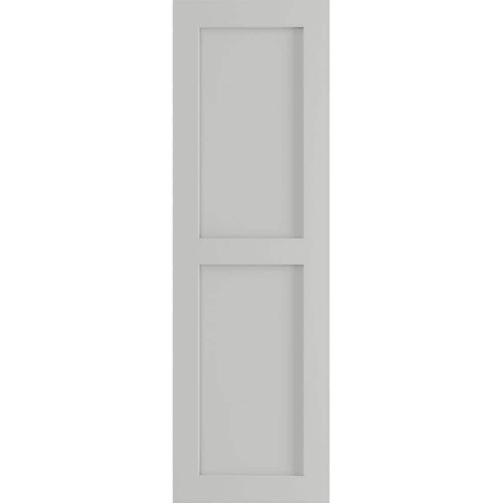 18 in. x 51 in. True Fit PVC 2 Equal Flat Panel Shutters Pair in Hailstorm Gray price history on PriceWatchPro