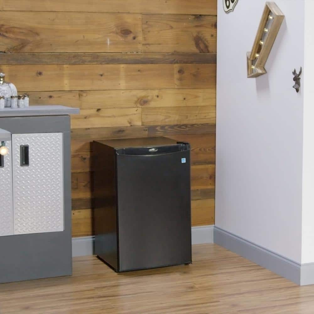 Compact Black Energy Star Freestanding Refrigerator with Reversible Door