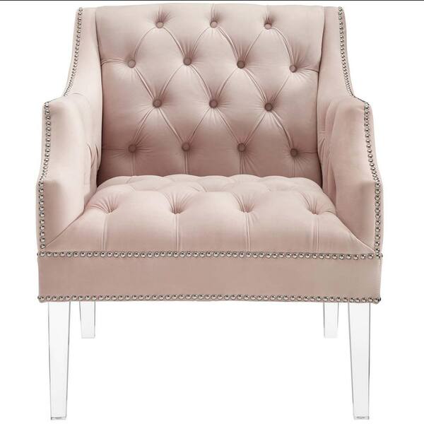 pink tufted chairs