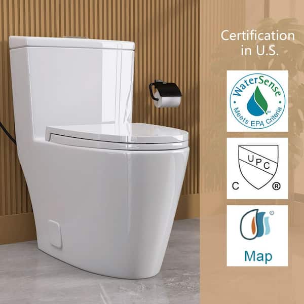 Zeafive Top 1-Piece Toilet 1.1/1.6 GPF Dual Flush Compact
