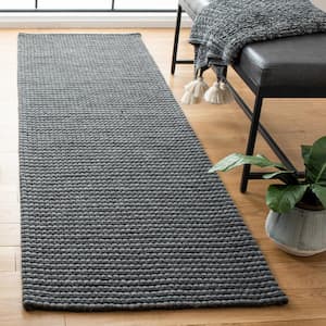 Natura Gray/Black 2 ft. x 8 ft. Solid Runner Rug