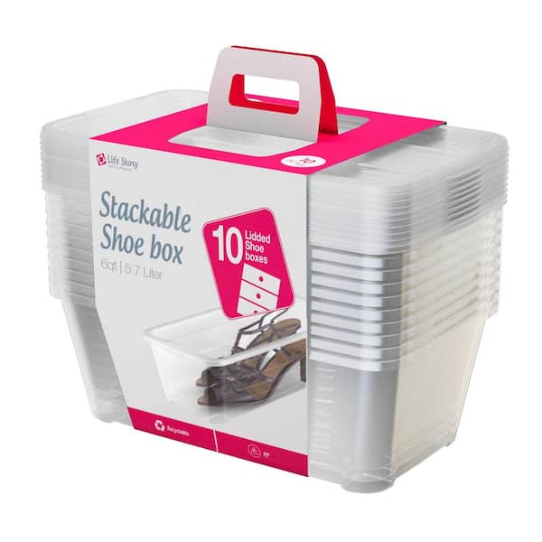 1.5 GA Clear Shoe and Closet Storage Box Container (16-Pack)