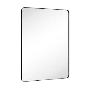 Kengston 36 in. W x 48 in. H Rectangular Stainless Steel Framed Wall Mounted Bathroom Vanity Mirror in Matt Black