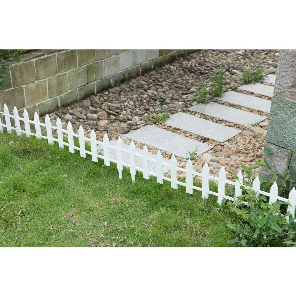 White Vinyl Garden Picket Fence Panel, 12 x 21.75 Inches