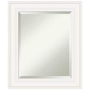 Ridge White 21.5 in. W x 25.5 in. H Framed Beveled Bathroom Vanity Mirror in White