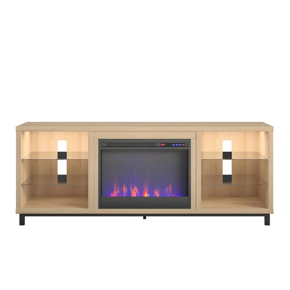 Cleveland Deluxe 64.75 in. Freestanding Electric Fireplace TV Stand for TVs