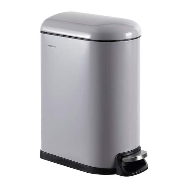 happimess Roland Mini 2.6 Gal. Fog Gray Step-Open Trash Can