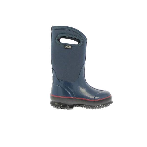 BOGS Classic High Handles Kids 10 in. Size 4 Navy Rubber with Neoprene Waterproof Boots