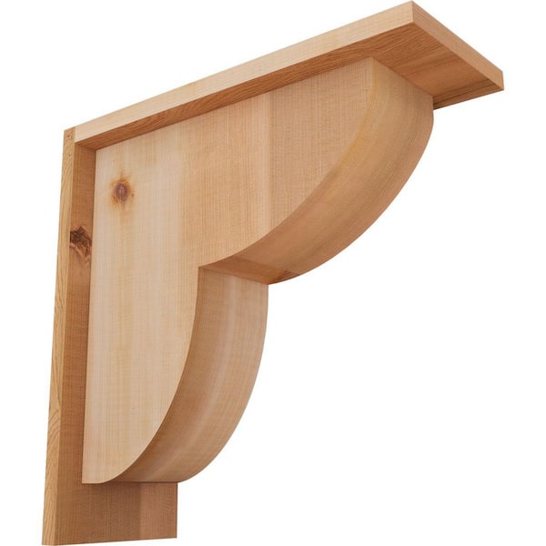 Ekena Millwork 5-1/2 in. x 14 in. x 14 in. Western Red Cedar Crestline Smooth Corbel with Backplate