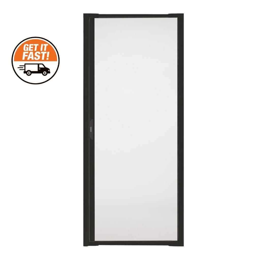 Andersen 36 in. x 80 in. LuminAire Black for Single Entry Door 32 in.-36 in. Universal Handed Aluminum Retractable Screen Door