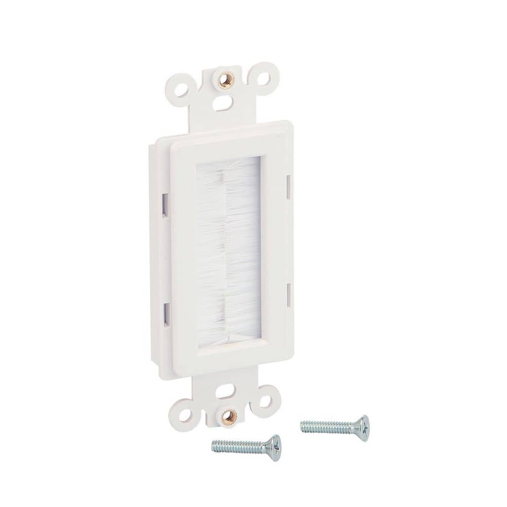 1-Gang Brushed Pass-Through Plastic Wall Plate Insert, White price history on PriceWatchPro