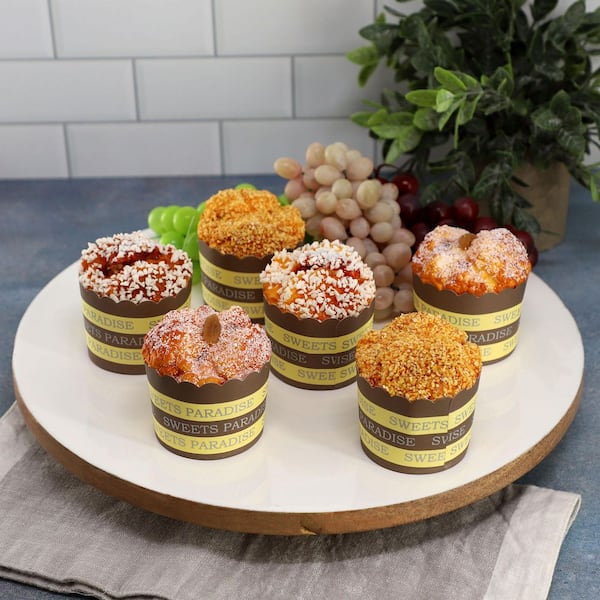 Gibson Home 14 Inch Wood Lazy Susan Serving Board in White