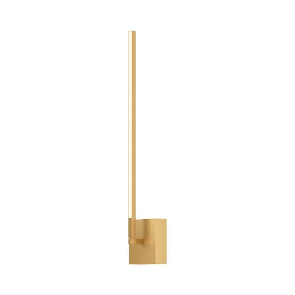 KUZCO Pandora 25-in 1 Light 20-Watt Brushed Gold Integrated LED Wall Sconce
