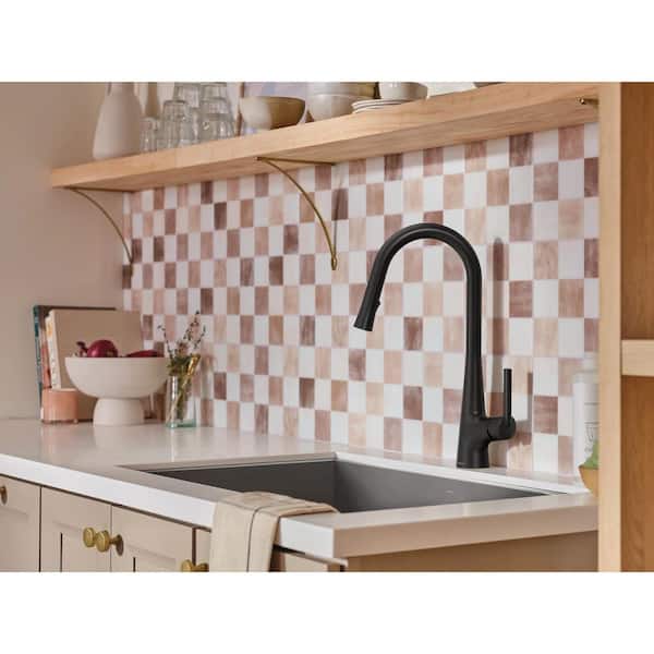 Ronan Matte Black 17.08 in. H Pull Down Sprayer Kitchen Faucet with Swivel Control