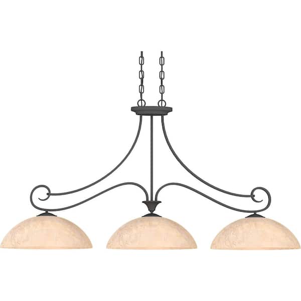 Volume Lighting 3-Lights Antique Bronze Chandelier with Earth Tone Glass Shades