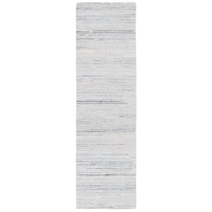 Abstract Beige/Blue  2 ft. x 8 ft. Linear Marle Runner Rug
