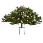 National Tree Company Wintry Pine 48 in. Teardrop with Battery Operated ...