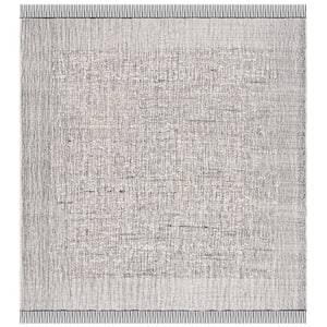 Natura Ivory/Black 6 ft. x 6 ft. Abstract Native American Square Area Rug