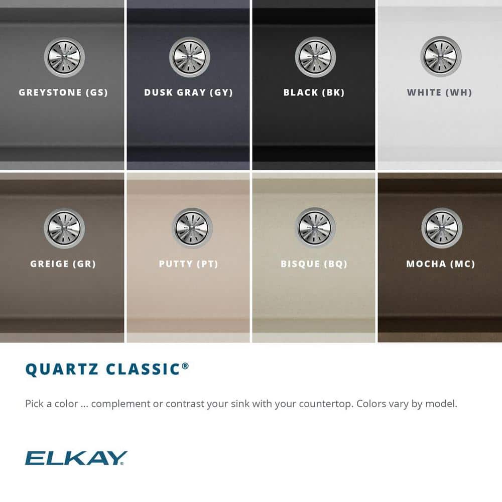 Elkay Black Quartz 33" Single Bowl Undermount Sink