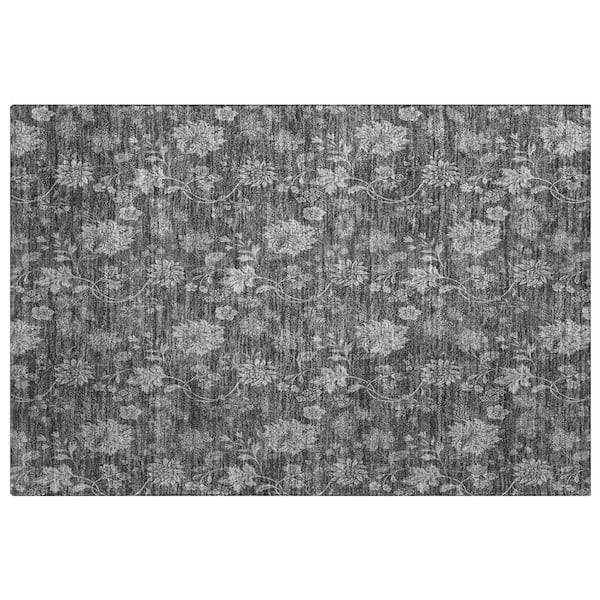 Dream Shag Premium Machine Washable Abstract ADS680 Gray 2 ft. x 3 ft. Accent Rug