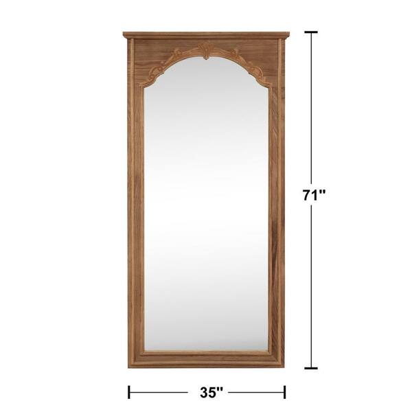 Lirago 35 in. W x 71 in. H Full Length Vintage Carved Soild Wood