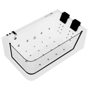 Remedy 70 in. W x 43.3 in. Whirlpool Soaking Bathtub with Left Drain in White
