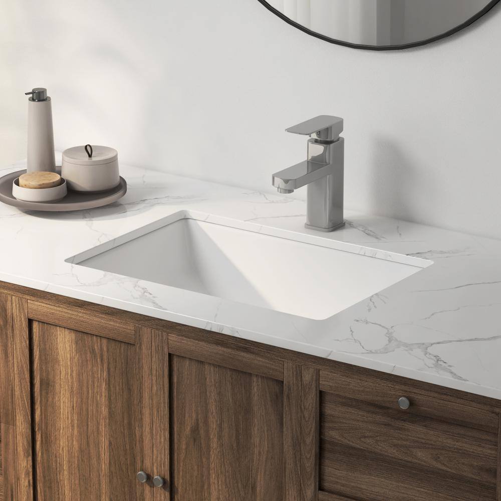 Denbigh 21'' White Ceramic Rectangular Undermount Sink