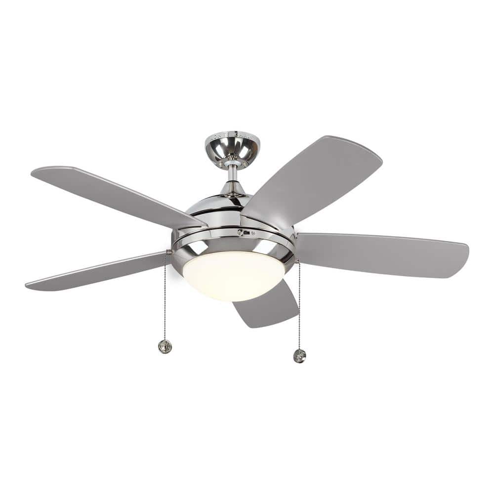 Discus Classic 44 in. Modern Integrated LED Indoor Polished Nickel Ceiling Fan with Silver Blades and 3000K Light Kit price history on PriceWatchPro
