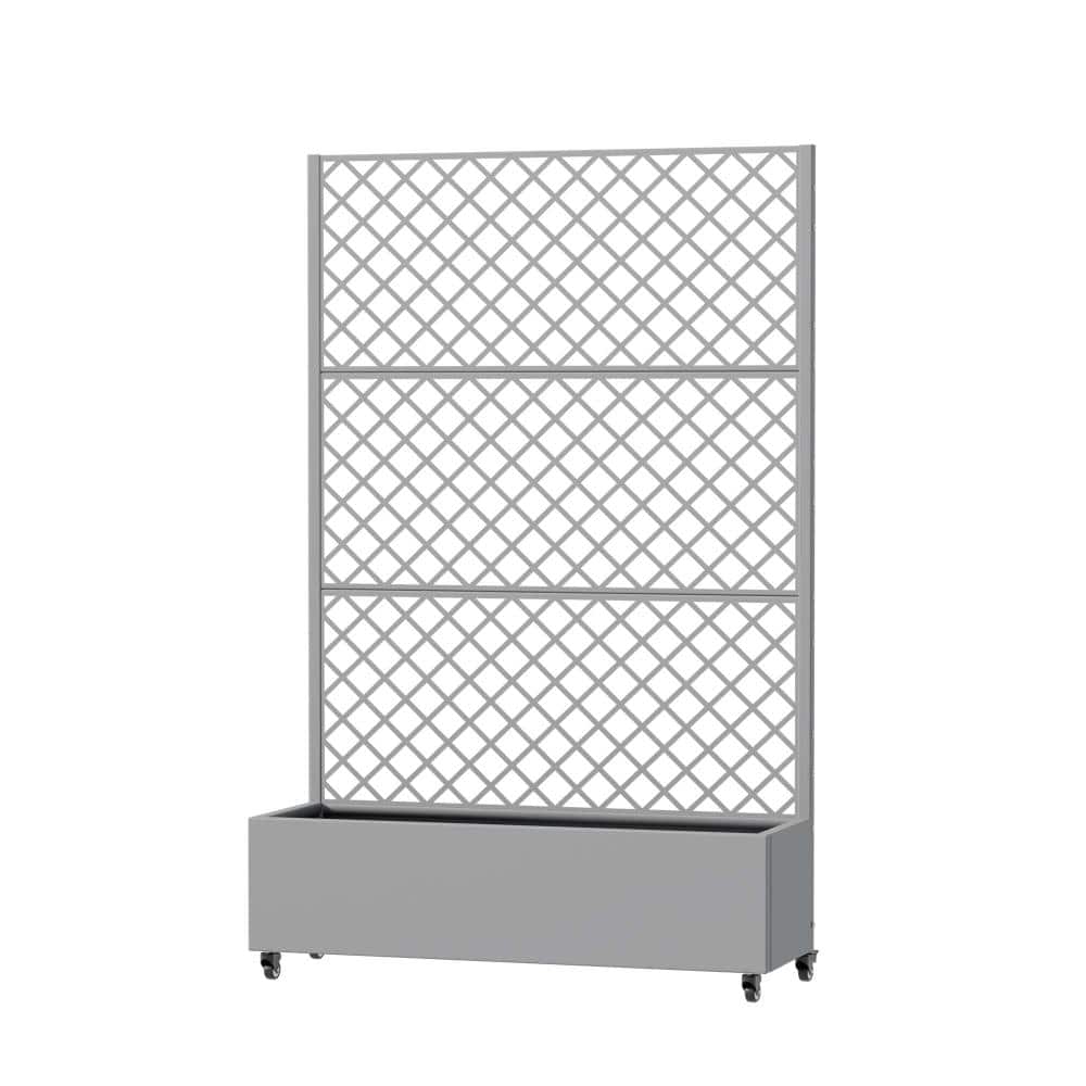 72 in. H x 47 in. W Gray Rectangle Individual Planter Box Metal Elevated Lattice Planter for Climbing Plants price history on PriceWatchPro