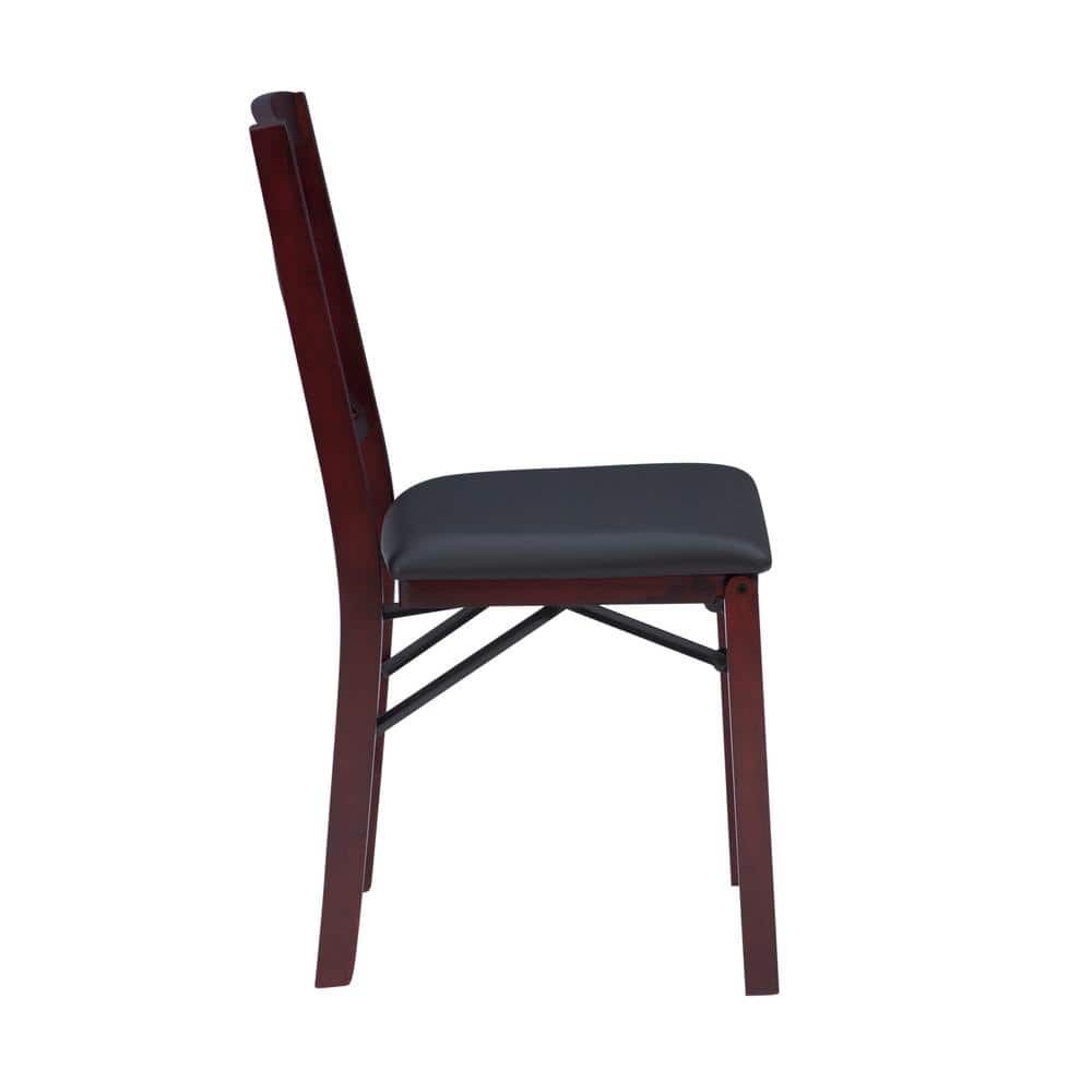 Brown Faux Leather High Cross Back Side Chair Set